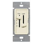 ENERLITES 3 Speed Ceiling Fan Control and LED Dimmer Light Switch, Light and Fan Combination Switch, Single Pole, 2.5A, 300W Incandescent, No Neutral Wire Required, 17001-F3-LA-F, Light Almond