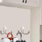10pcs Coat Hooks Hardware, Wall Hooks Heavy Duty Hooks for Hanging Coats Double No Rust Hook Wall Mounted for Key, Towel, Bags, Cup, Hat (Silvery)