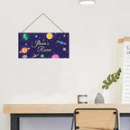 Personalized Sign Solar System Sign Sun Planet Wall Art Decoration Exquisite Decorative Signs Custom Name for Kids Room Wall Art Decor Outer Space Themed Nursery Decor For Boys Bedroom