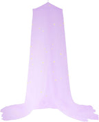 BCBYou Mosquito Net with Fluorescent Stars Glow in Dark for Baby, Kids, and Adults, for Covering Crib, Kid, Girls or Full Size Bed (Purple)