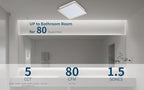 Tech Drive Modern Nickel Bathroom Exhaust Fan with Light, 80CFM, 1000lm Dimmable 5CCT LED Light Selectable, Quiet Ventilation fan with night light,Energy Star Certified,Decorative Nickel Trim