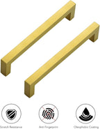 Ravinte 30 Pack 6-1/4 Inch Square Cabinet Handles - Brushed Brass Pulls, Stainless Steel Drawer Pulls, Kitchen Hardware