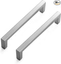 Ravinte 30 Pack Solid 5 Inch Center to Center Slim Square Bar Drawer Handles Cabinet Hardware - Brushed Nickel Kitchen Pulls