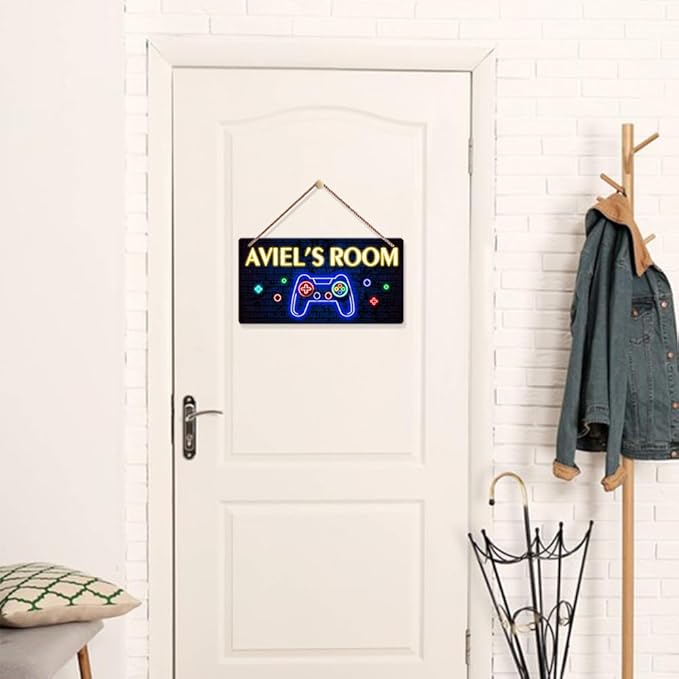 Personalized Name Game Room Decor, Custom Gaming Decor for Boys Bedroom, Video Game Room Decor, Wooden Game Room Sign, Hanging Game Room Accessories and Decor, Kids Playroom Decor