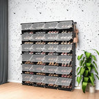 ROJASOP Shoe Storage Cabinet, 12-Tier Shoe Organizer 96 Pairs Extra Large Plastic Shoe Rack with Covers Portable Shoe Rack Organizer with Doors Big Shoe Rack for Closet Entryway Bedroom
