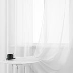 DUALIFE White Sheer Curtains 63 Inch Length for Bedroom 2 Panels Set Grommet Top Window Voile Drapes Semi Sheer Vertical Curtains for Living Room Kids Room Nursery 52x63 Inches Long