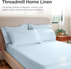 Threadmill Luxury 800 Thread Count Full Size 100% Cotton Sheets - Light Blue Sateen Weave Bed-Sheets, Better Than Egyptian Cotton, 4 Pc Solid Bedding Set, Fits 16" Deep Pocket