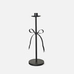 Black Taper Candle Holder Set of 2-Metal Bow Candle Sticks Holder Decor,Modern Tall Candle Holder,Decorative Candlesticks for Fireplace, Wedding, Holiday & Christmas