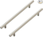 JOY DECOR 3 Pack Cabinet Handles, Brushed Nickel Cabinet Pulls, 7-1/2 in Hole Center Kitchen Cabinet Handles, Stainless Steel T Bar Handles for Dresser Drawers