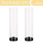Romadedi Candlestick Candle Holders Hurricane Glass - 12 Inch Clear Black Taper Candle Holders for Table Centerpiece Wedding Party Birthday Christmas Decor Home Decorations, Set of 2