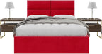 Vänt Upholstered Wall Panels - Queen/Full Size Wall Mounted Headboards - Micro Suede Red Melon - Set of 4 Panels (Each Individual Panel 30"x11.5")