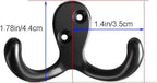 Coat Hooks Hardware,20 Pcs Wall Hooks Heavy Duty Hooks for Hanging Coats Double No Rust Hook Wall Mounted for Key, Towel, Bags, Cup, Hat (20pcs Black)