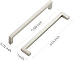 Ravinte 20 Pack Solid 6-1/4 Inch Center to Center Slim Square Bar Drawer Handles - Cabinet Hardware Brushed Nickel Pulls for Kitchen and Drawers