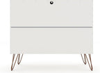 Manhattan Comfort Rockefeller 3 Drawer Dresser for Bedroom Storage, Nursery, Closet, Living Room, Entryway, TV Stand for Screens up to 32 Inches, Anti-Tip Kit Included, Set of 1, White