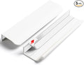 5 Pack 6 inch self Adhesive Cabinet Handles Warm White Adhesive Cabinet pulls Drawer Edge pulls Stick on Handles for Cabinet Finger pulls for Concealed Drawer Handles Flat