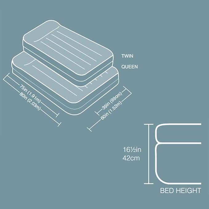 Intex Pillow Dura-Beam Series Rest Raised Airbed with Internal Pump (2020 Model)