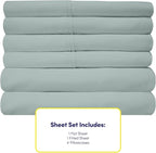 Sweet Home Collection 6 Piece Bed Sheet Set, Queen, Slate