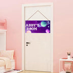 Personalized Signs Stars Sign Wall Art Decoration Exquisite Decorative Signs Custom Name for Kids Room Door Wall Decor Outer Space Themed Nursery Decor For Boys Room