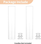 NUPTIO Taper Candle Holders Glass: Set of 2 Clear Hurricane Candlestick Holder - Fluted Candles Stick Stand with Tall Windproof Cylinder Cover for Thanksgiving Christmas Decor