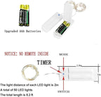 ZNYCYE 50 LED Fairy Lights with Timer,8.2Ft 8 Modes Battery Operated Fairy Lights, 4 Pack Mini Led String Lights for DIY Wedding Bedroom Mason Jar Vases Table Party Christmas Decoration (Warm White)