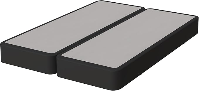 Nutan Inch Sturdy Box Spring for Mattress Support-Durable and Fully Assembled, Natural Wood Full, Gray, 8" Foundation