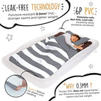 The Shrunks Twin Air Mattress Travel Bed for Kids and Adults with Pump Portable Inflatable Mattress Blow Up Air Bed for Travel, Camping or Sleepovers 78" x 43" - Blue