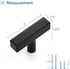 Ravinte Black Cabinet Handles 25 Pack Matte Black Square Cabinet Pulls Kitchen Hardware 2 inch Overall Length Kitchen Drawer Pulls