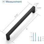 Ravinte 15 Pack Black Cabinet Pulls 8 Inch Square Kitchen Cabinet Handles Matte Black Kitchen Hardware for Drawer Pulls Drawer Handles Come with Screwdriver