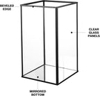 Phosphor Hurricane Camdle Holder Set of 2 Pieces, Black Glass Candle Holder for Wedding, Party, Holiday.