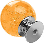 12 Pcs 30mm Round Bubble Crystal Glass Cabinet Knobs with Screws Drawer Knob Pull Handle Used for Kitchen, Dresser, Door, Cupboard (Amber)
