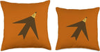 Cute Scandinavian Animals Designs Chic Scandinavian Bird Minimalism Throw Pillow, 16x16, Multicolor