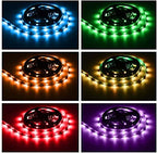 phopollo LED Strip Lights 32.8ft, Color Changing LED Lights for Bedroom, Kitchen, Cabinet Decoration, with 12V Power Supply and 44-Key Remote