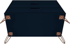 Manhattan Comfort Rockefeller 3 Drawer Dresser for Bedroom Storage, Closet, Living Room, Entryway, TV Stand for Screens up to 32 Inches, Anti-Tip Kit Included, Set of 1, Midnight Blue