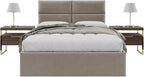 Vänt Upholstered Wall Panels - Queen/Full Size Wall Mounted Velvet Headboards - Velvet Sand Storm - Set of 4 Panels (Each Individual Panel 30"x11.5")
