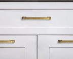 Khtumeware 10 Pack 8 Inch Brushed Brass Cabinet Handles & Pulls - Gold Drawer Hardware