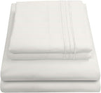 Full Size Sheet Sets - Breathable Luxury Sheets with Full Elastic & Secure Corner Straps Built In - 1800 Supreme Collection Extra Soft Deep Pocket Bedding Set, Sheet Set, Full, Ivory
