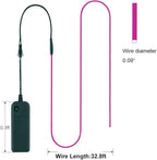 MaxLax EL Wire Purple, 32.8ft/10m Portable Battery Pack Neon Light Strip 360° Cuttable Glowing Rope Lights for Parties, Halloween, DIY Decoration
