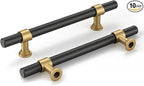 goldenwarm 10 Pack Black and Gold Cabinet Pulls 3-3/4 Inch Kitchen Cabinet Handles Black Kitchen Drawer Pulls for Dresser Bathroom Modern Hardware,Zinc Alloy Base