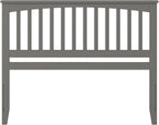 AFI, Mission King Solid Wood Headboard with Attachable Charger, Grey