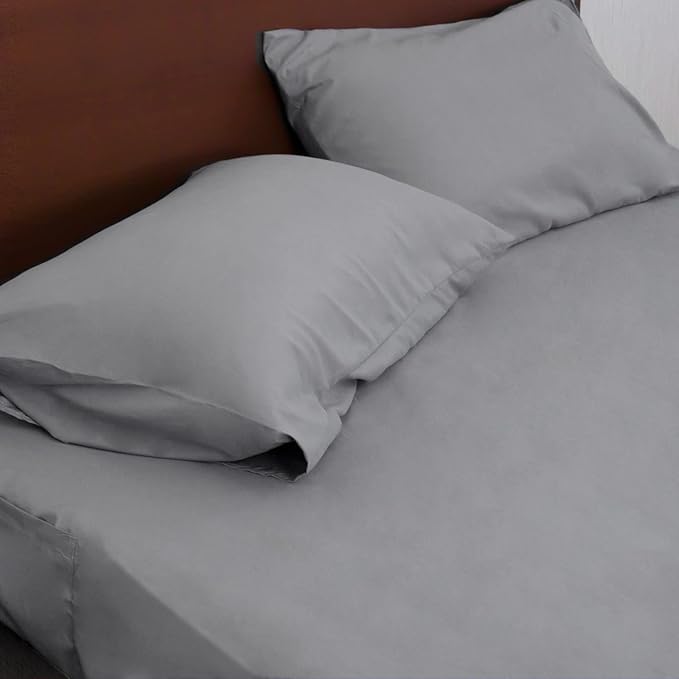 California King Sheet Sets for Air Mattress - Extra Deep Pocket Cal King Sheet Set - 3Pcs Side Storage Pocket Fitted Sheet & Pillowcases Easily Fits 16in to 24in Pillow Top Air Bed Mattress(Grey)