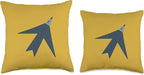Cute Scandinavian Animals Designs Chic Scandinavian Bird Minimalism Throw Pillow, 18x18, Multicolor