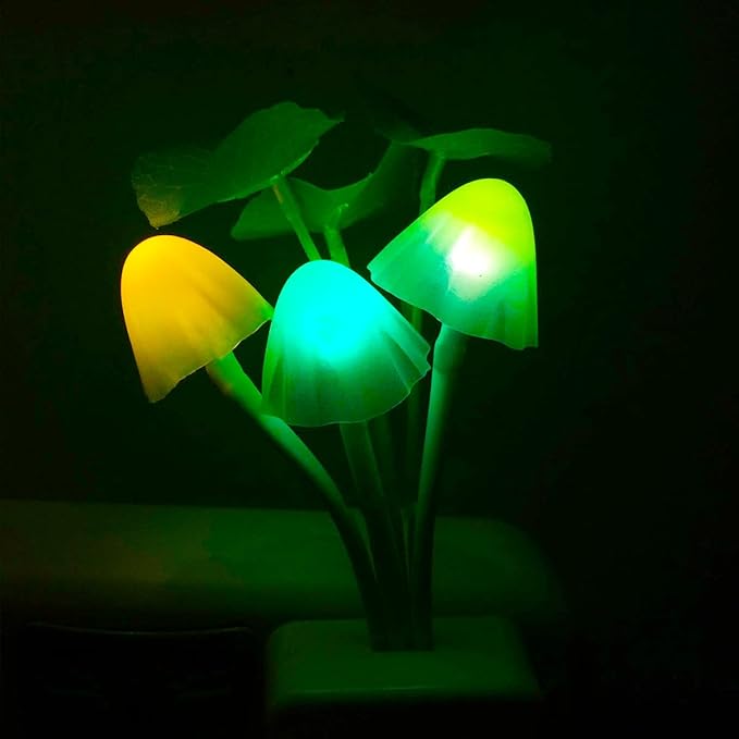 AUSAYE Plug in Night Light, Lotus Leaf Style Mushroom Light LED Nightlights for Kids, Adults, Bedroom, Bathroom,Hallway, Stairs, Kitchen Pack of 6