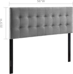 Modway Lily Biscuit Tufted Full Performance Velvet Headboard, Gray