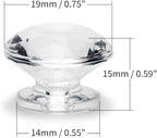 MroMax 6pcs Tiny Pull Handle Diamond Acrylic Mini Knob 19mm Diameter Clear Shiny Diamond Shaped Knobs for Jewelry Box, Gift Case and Makeup Box
