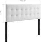 Modway Lily Queen Biscuit Tufted Performance Velvet Headboard, White
