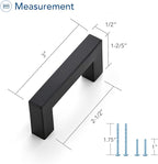 Ravinte 25 Pack Black Cabinet Pulls 2-1/2 Inch Square Kitchen Cabinet Handles Matte Black Kitchen Hardware for Drawer Pulls Drawer Handles Come with Screwdriver