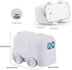 Night Light Kids with Cute Car Design Children's Room LED Bedside Lamp with Changeable RGB Colors Rechargeable Night Light Compatible with Touch Control & Remote Control - Fire Truck