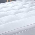 Plush Extra Thick Pillow Top Full Size Mattress Topper for Firm Mattress, Soft & Cooling Hotel Bed Topper for Back Pain with Natural Cotton Cover, Overfilled Mattress Pad Cover, Fit to 6”-22” Mattress