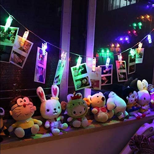 80 LED Photo Clip Fairy Lights Twinkle Starry for Home Bedroom Wall Halloween Thanksgiving Christmas Party Wedding Decor - Multicolor