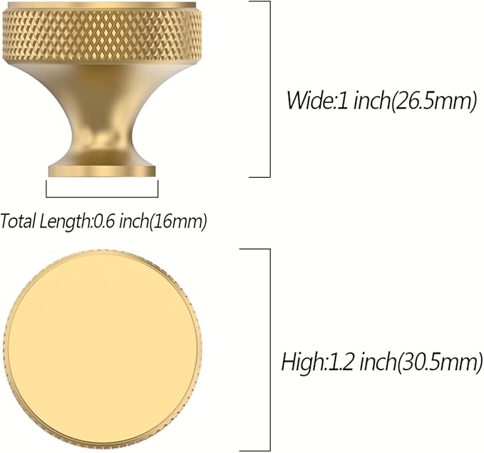 Asidrama 10 Pack Champagne Bronze Kitchen Cabinet Knobs Knurled Dresser Knobs Drawer Knob Cabinet Hardware Aluminum Knob for Dresser Drawers